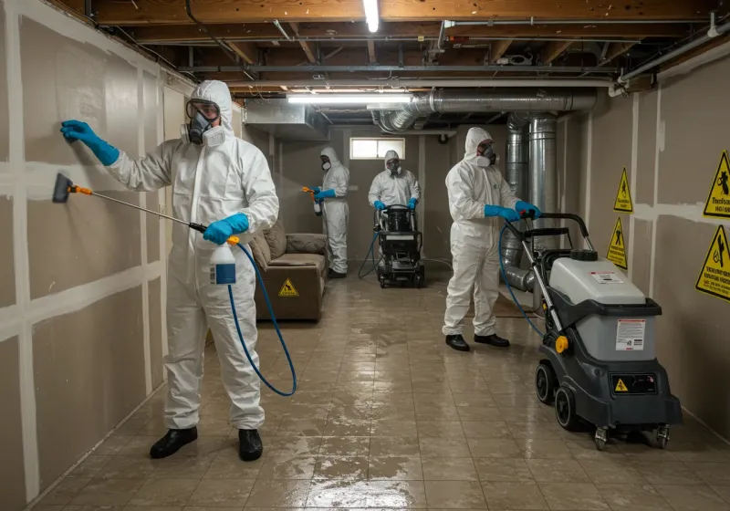 Basement Moisture Removal and Structural Drying process in Bay, AR